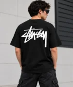 Basic Stussy Tee Model Wear Back Look