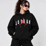 Black Jordan Hoodie model wear look