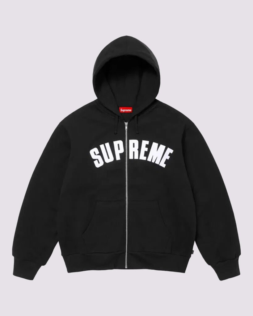 Black Supreme Zip Up Hoodie