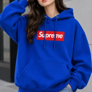 Blue Supreme Hoodie front look