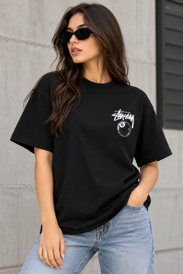 Stussy 8 Ball Tee Model Wear Front Look