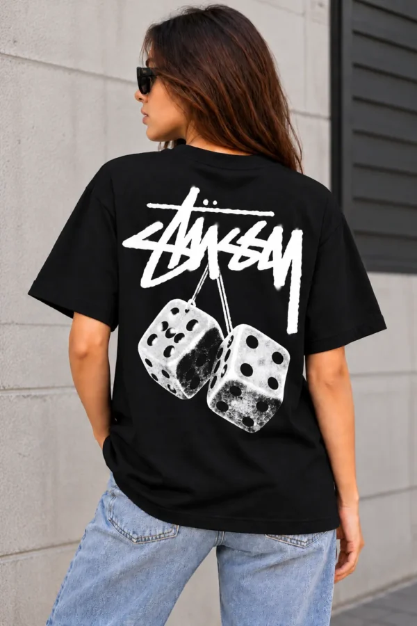 Stussy Dice Tee Model Wear Back Look