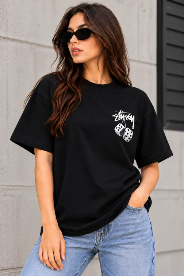Stussy Dice Tee Model Wear Front Look