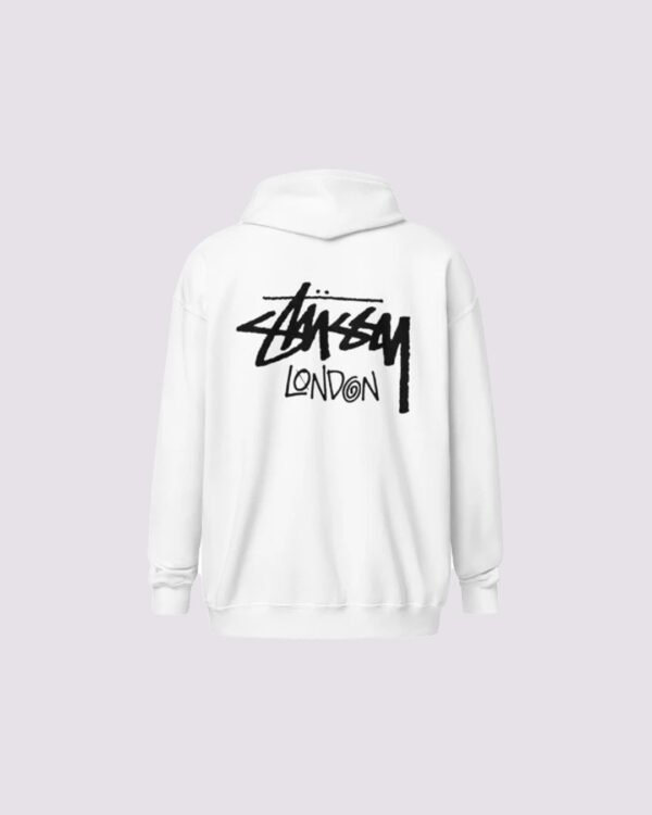 Stussy London Zip Hoodie White