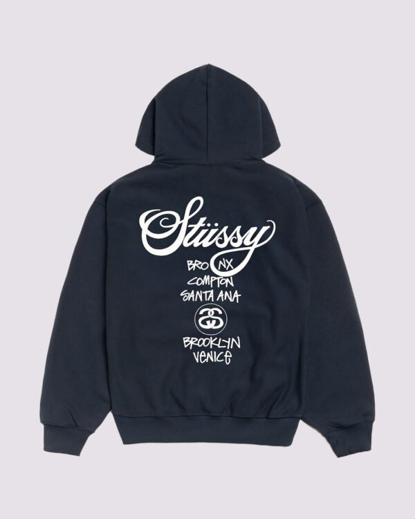 Stussy World Tour Hoodie Navy