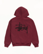 Stussy Zip Up Hoodie Maroon