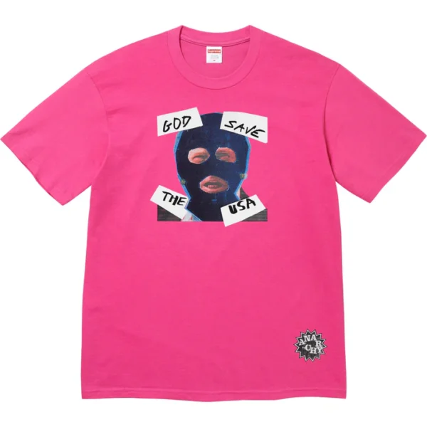 Supreme Tee God Save Us Dark Pink