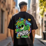 Hustle Black Graphic Tee