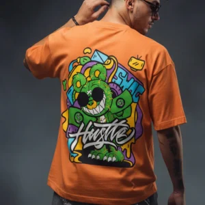 Hustle Orange Graphic Tee