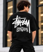 Stussy London Tee Model Wear Back Look