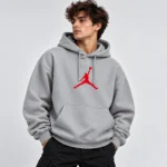 Grey Jordan Hoodie model wear look