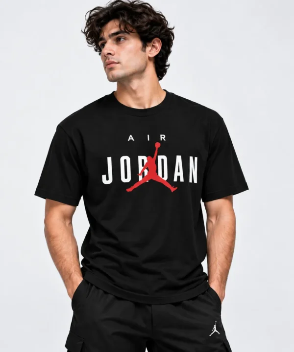 air jordan t shirt model wear front look
