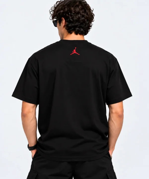 jordan flight t shirt model wear back look