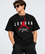 jordan flight t shirt model wear front look