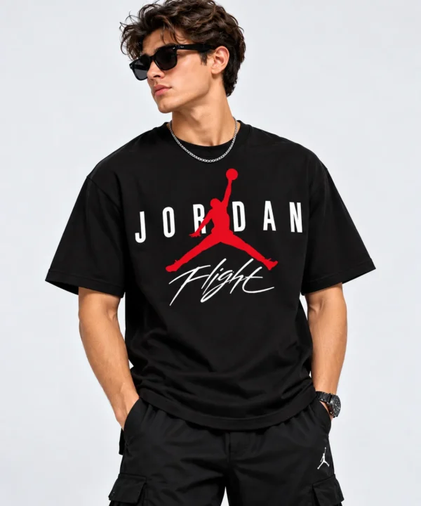 jordan flight t shirt model wear front look