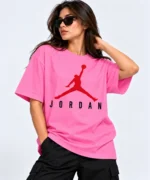jordan jumpman t shirt pink model wear front look