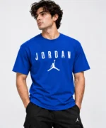 jordan t shirt mens blue model wear front look
