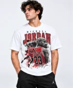 michael jordan t shirt front look model wear