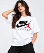 nike jordan t shirt white model wear front look