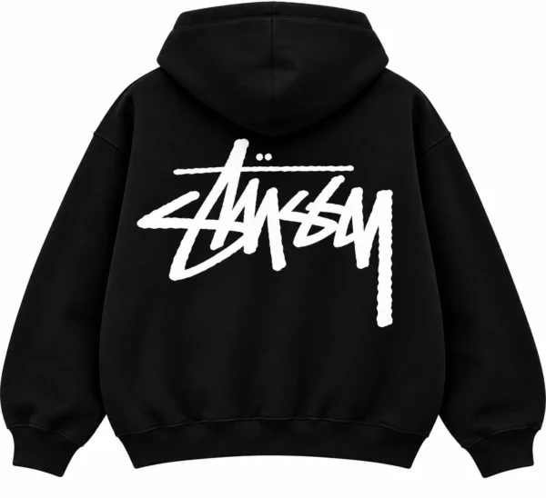 stussy black hoodie Back