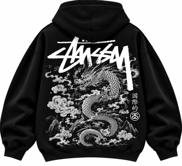 stussy dragon hoodie back