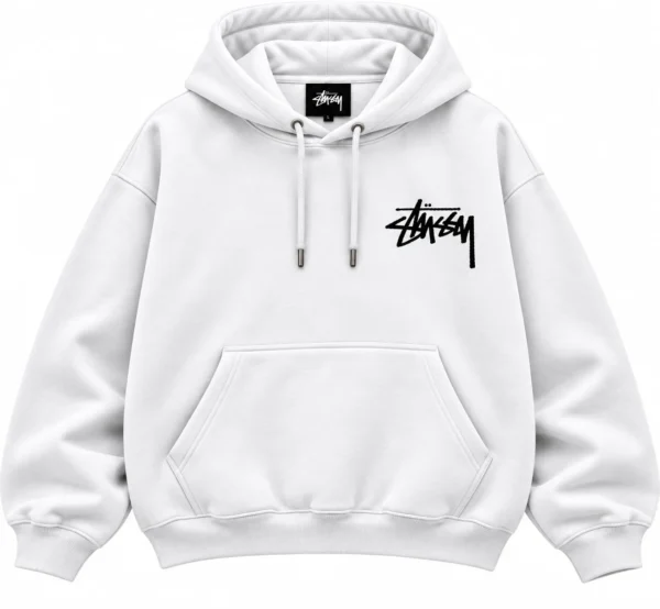 white stussy hoodie